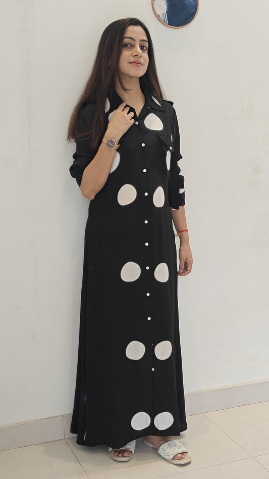Polka dots shirt dress