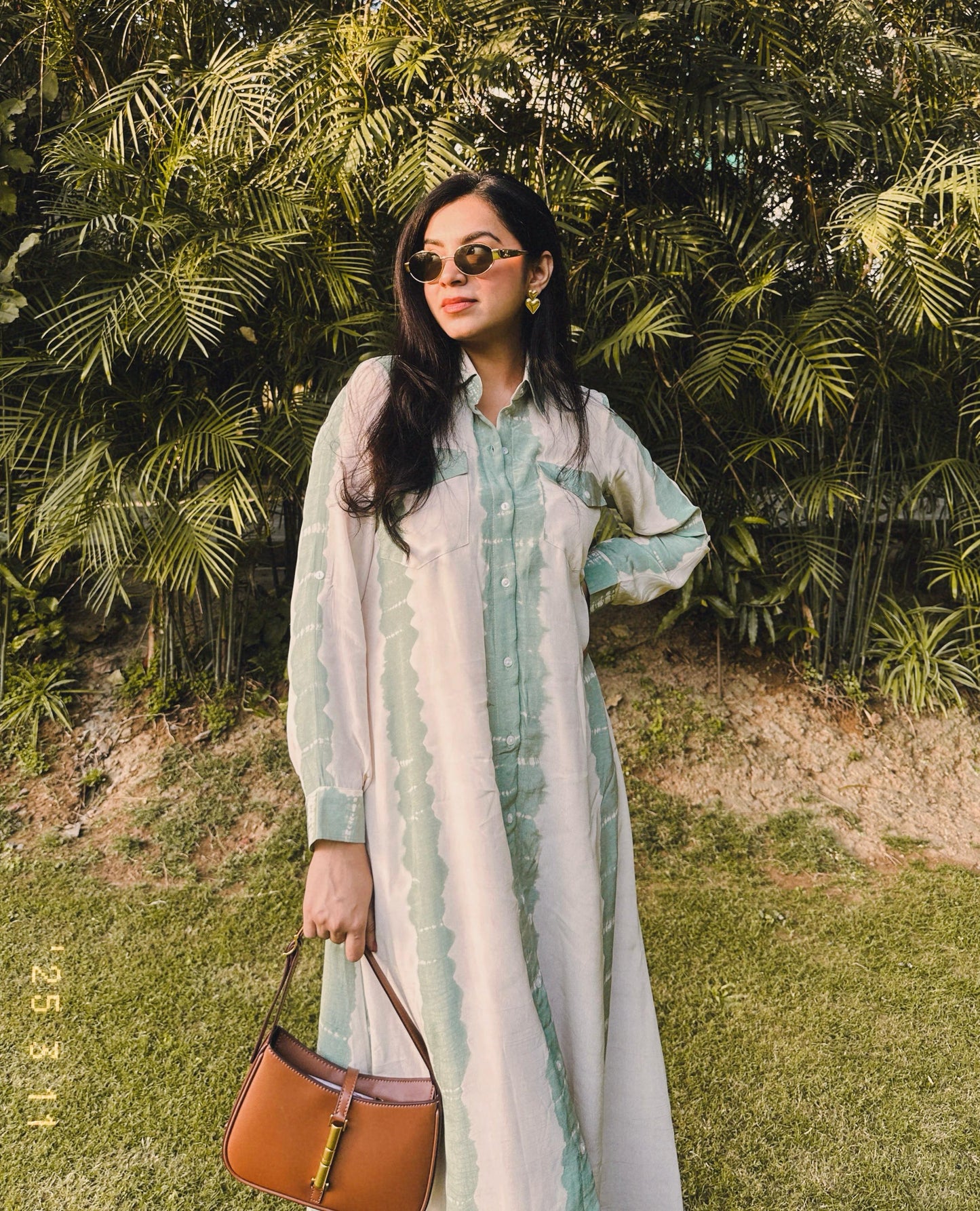 Shibori shirt dress