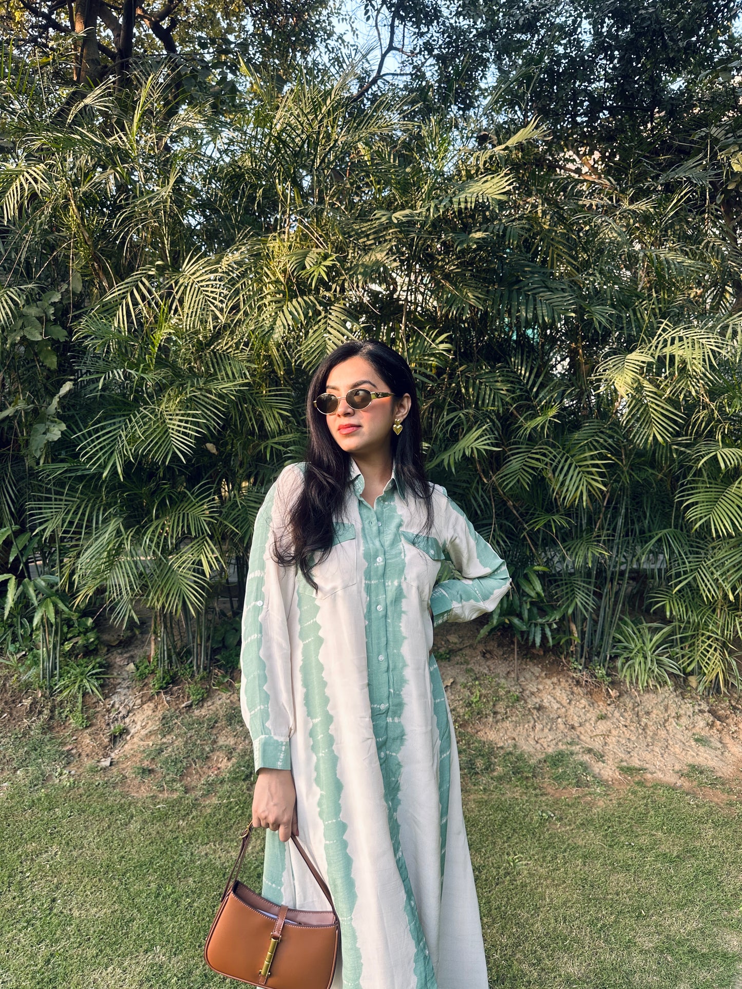 Shibori shirt dress