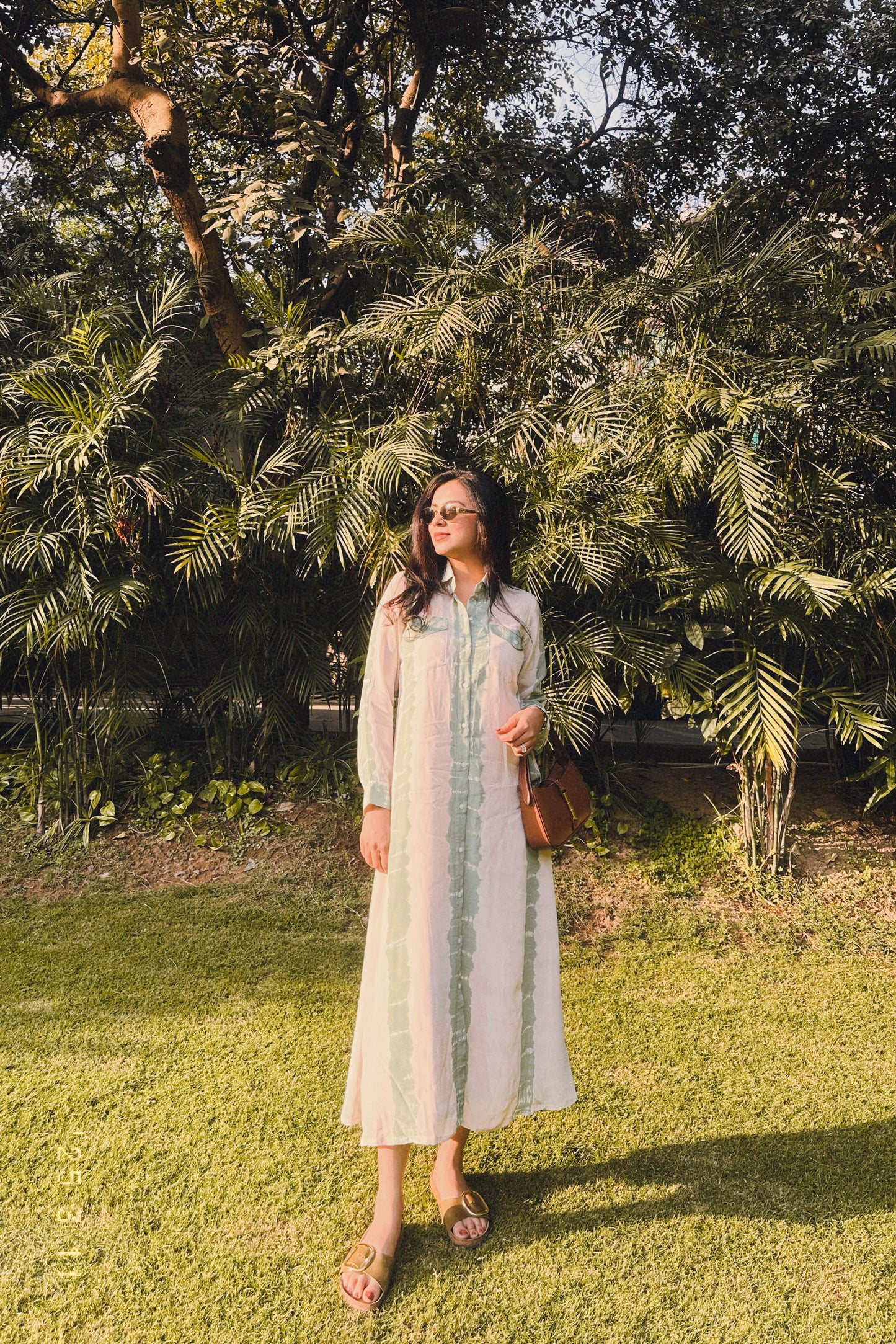 Shibori shirt dress