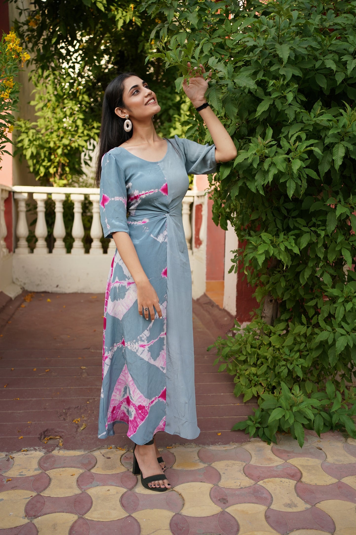 Half 'n' Half Shibori Gown