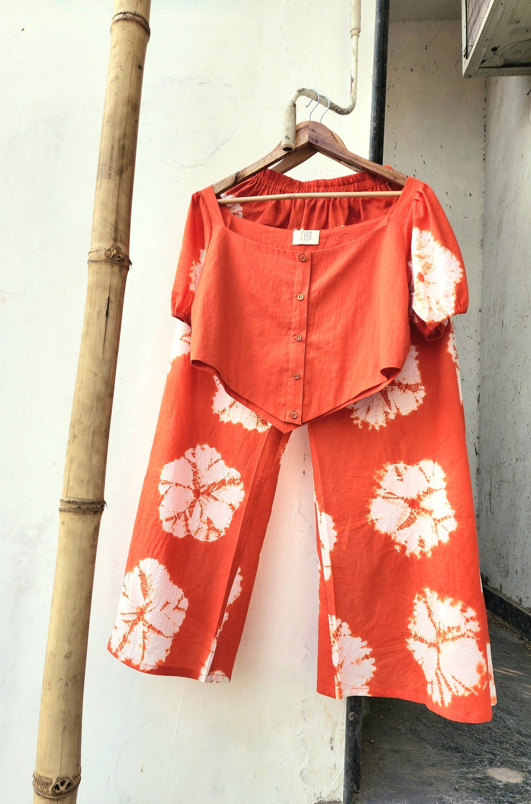 Tangerine Floral Dyed Co-ord set