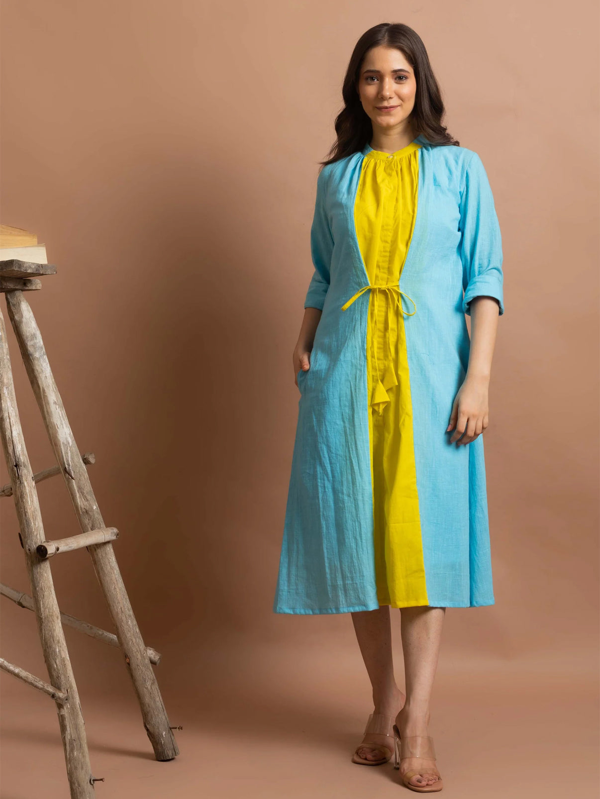 Electric Blue & Yellow Midi