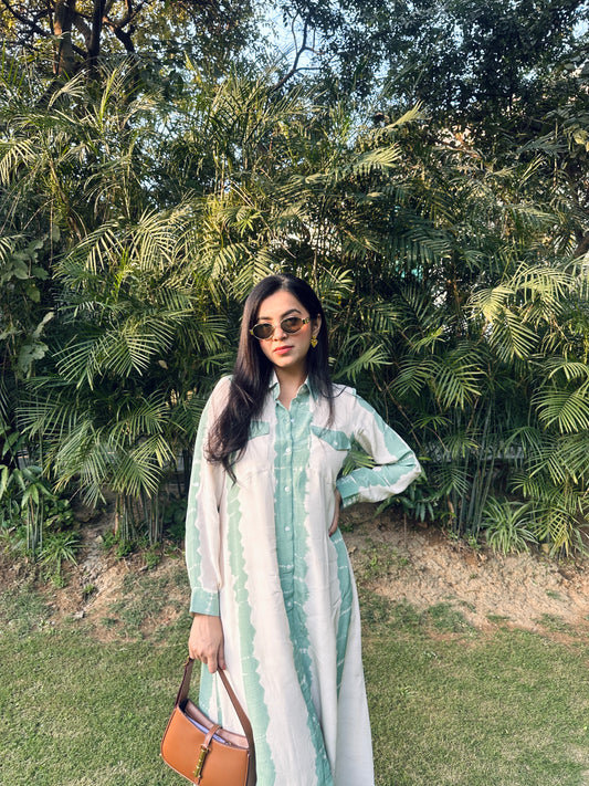 Shibori shirt dress
