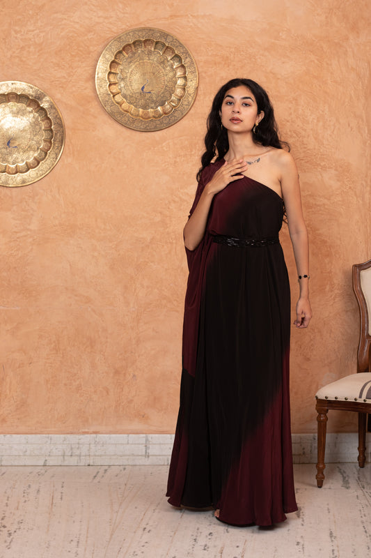 Wine-Berry ombre gown