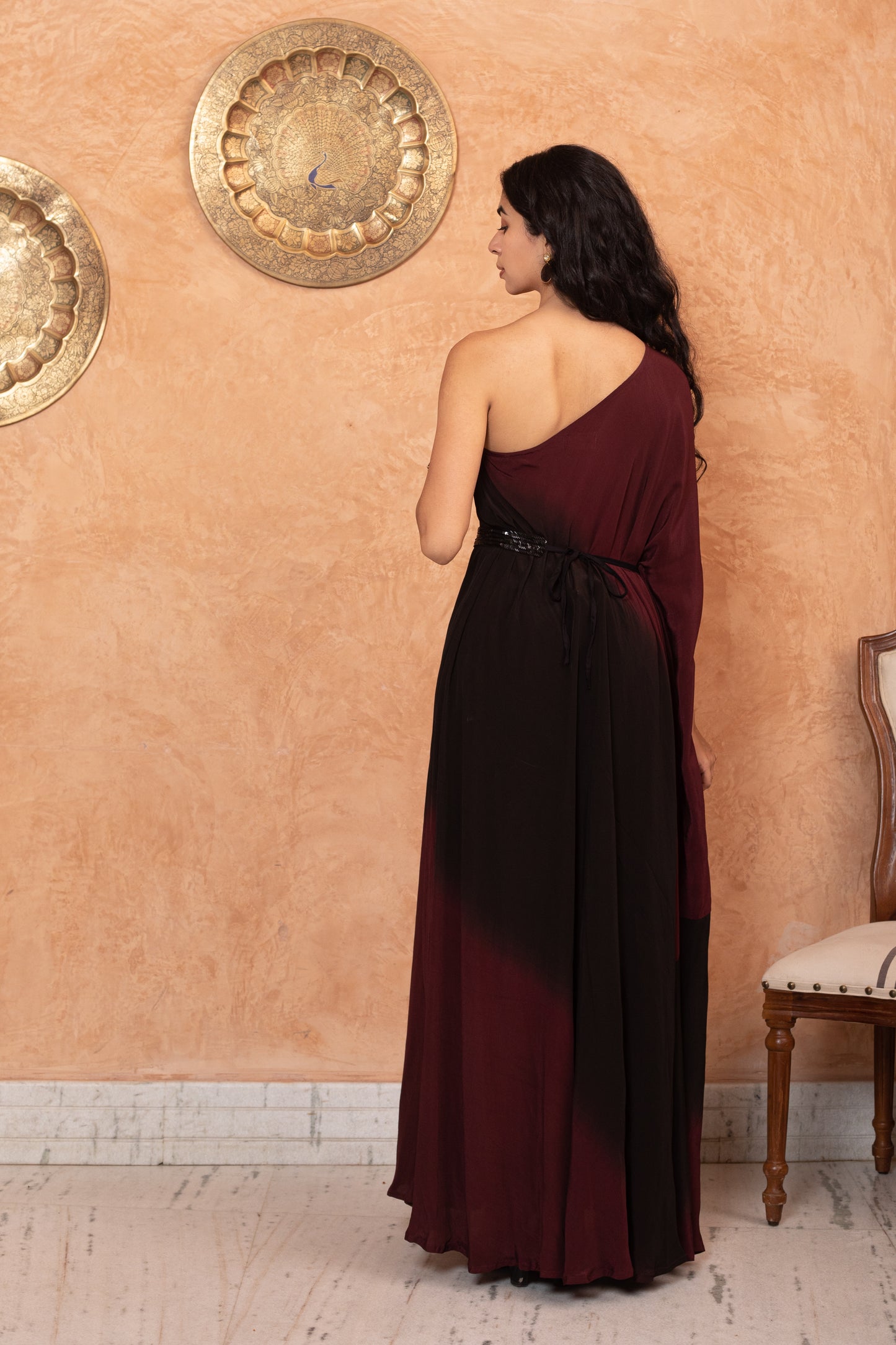 Wine-Berry ombre gown