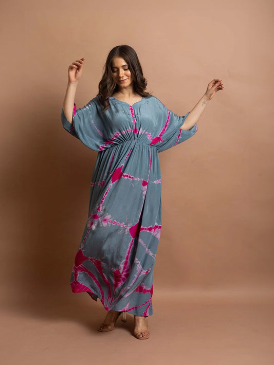 Shibori Kaftan Gown