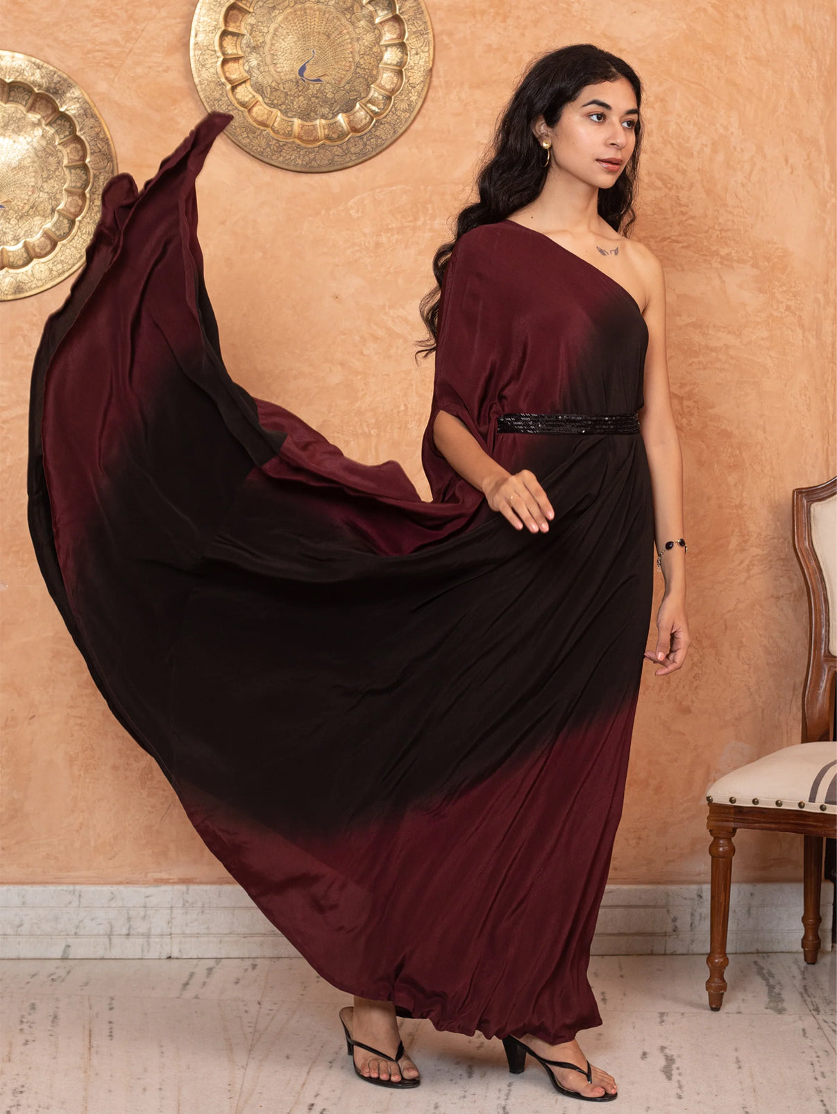 Wine-Berry ombre gown