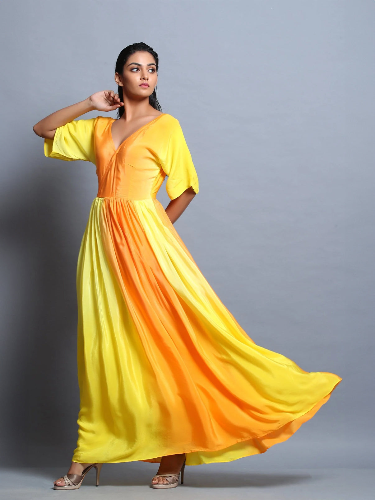 Yellow Box Dyed Cocktail Gown