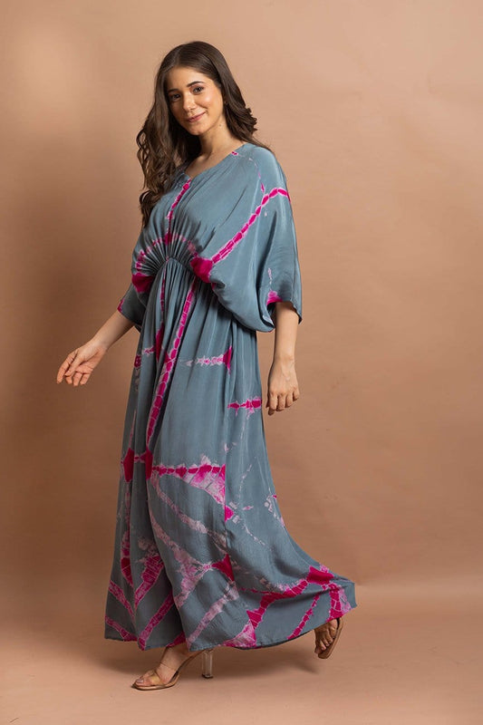 Kaftan gown for women, women western wear, party wear dresses, party gowns, tie and dye dress, cotton kaftan for women