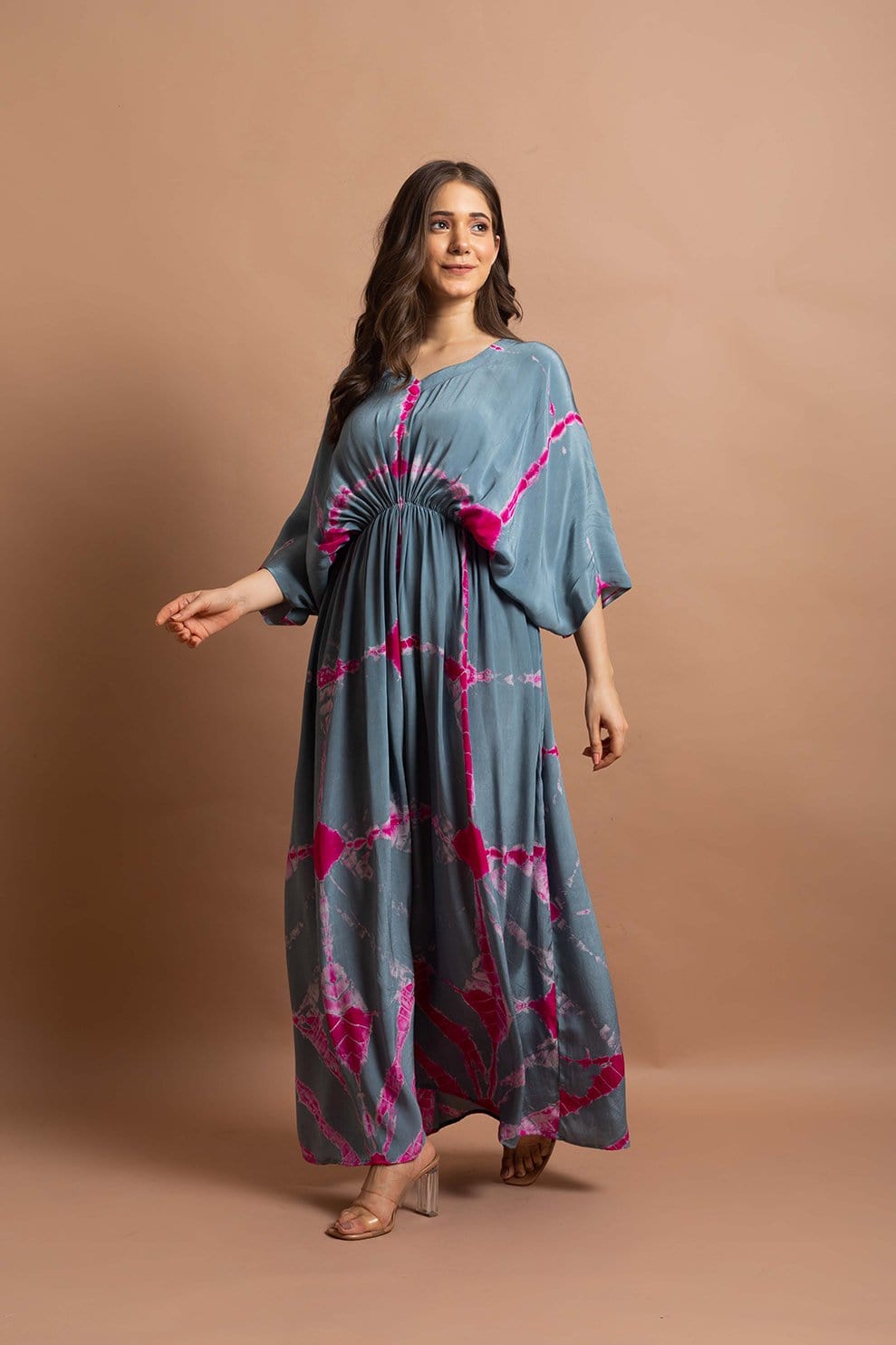 Kaftan gown for women, women western wear, party wear dresses, party gowns, tie and dye dress, cotton kaftan for women