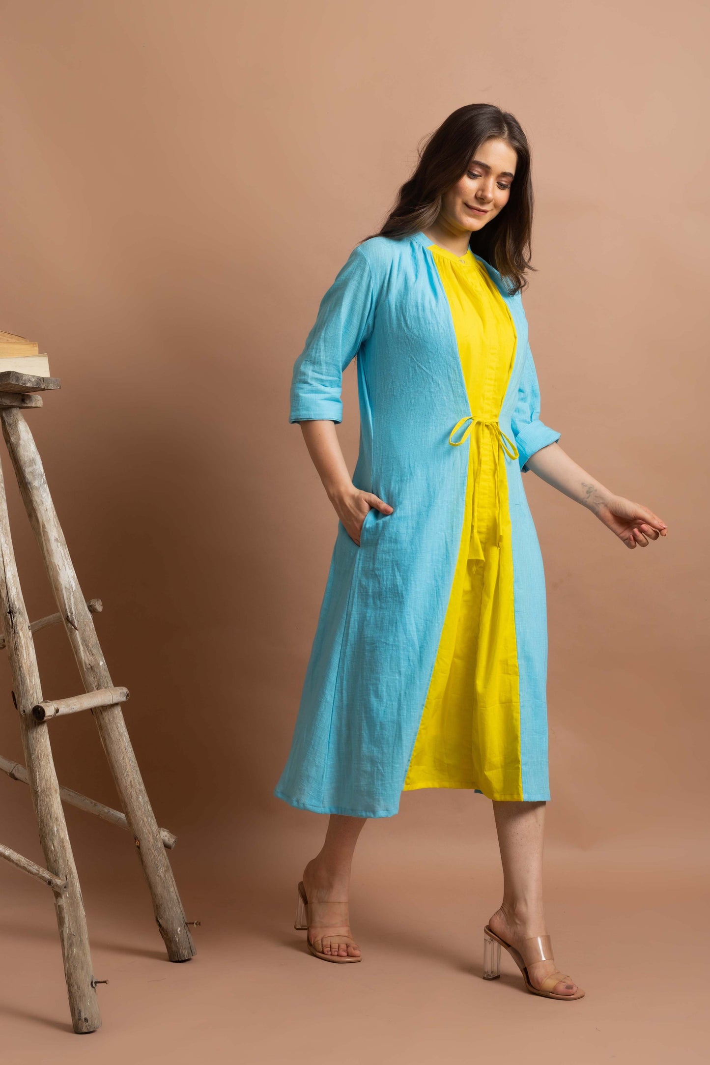 Electric Blue & Yellow Midi