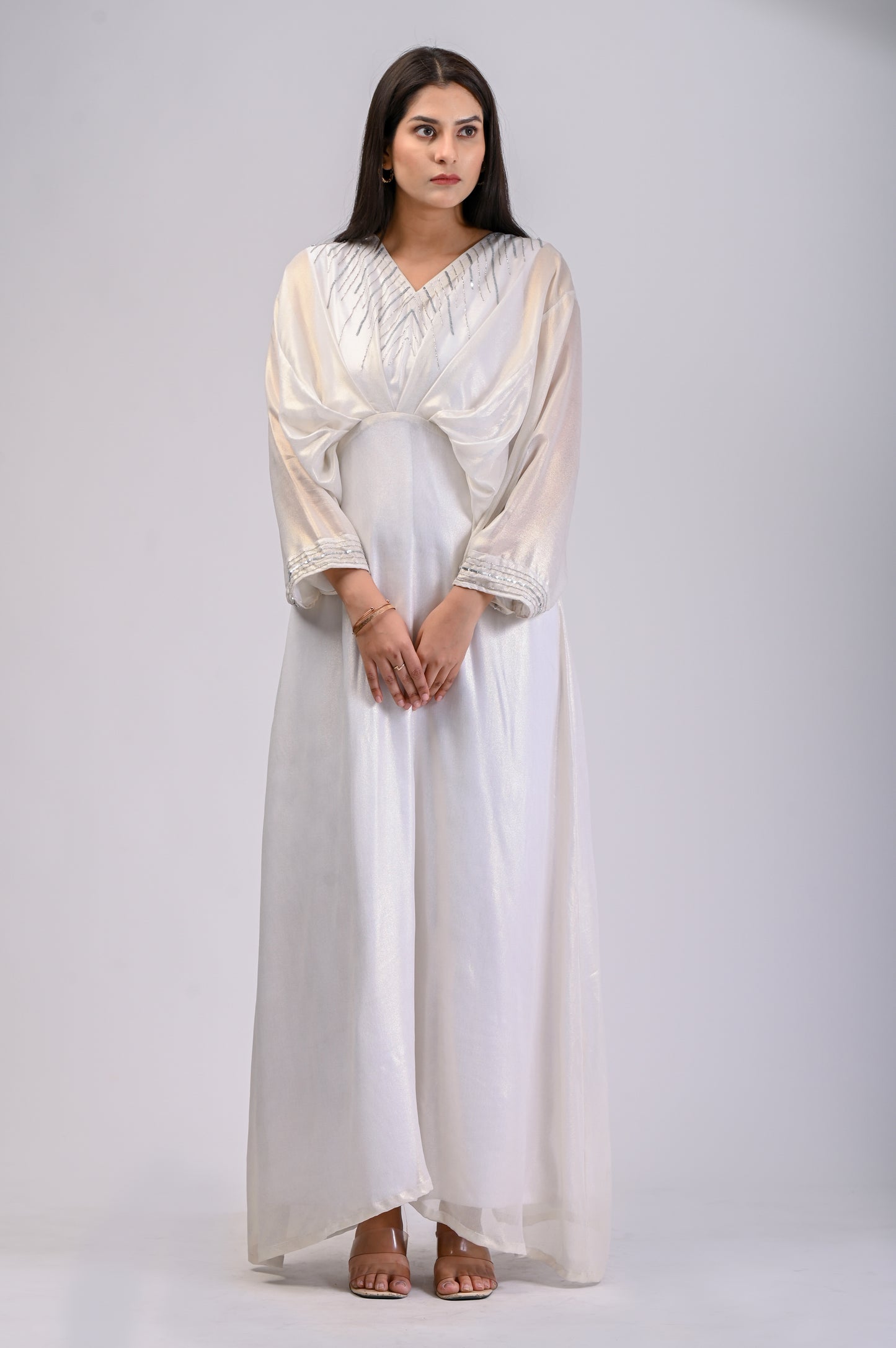 Shimmered Cocktail Kaftan Gown