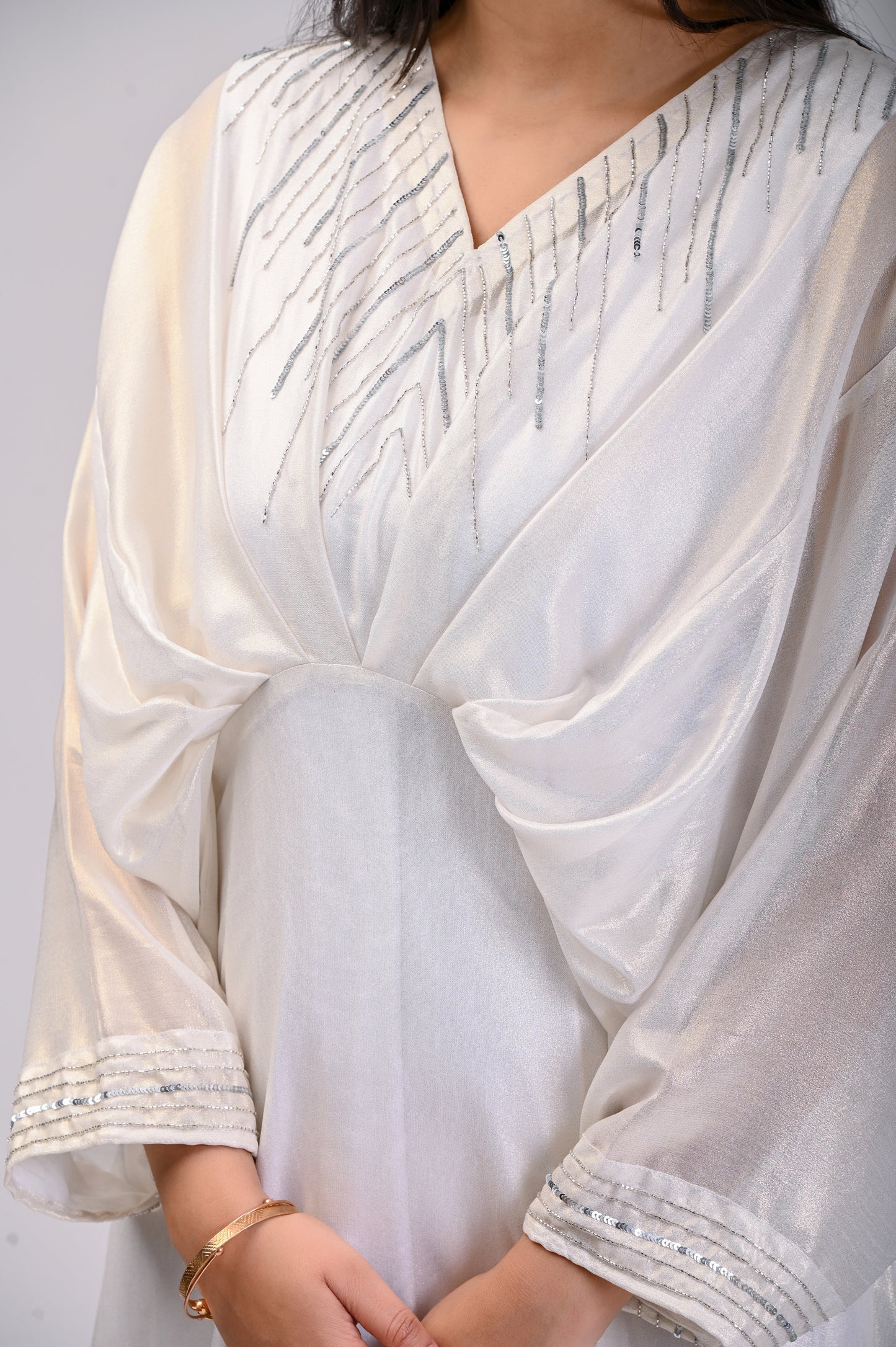 Shimmered Cocktail Kaftan Gown