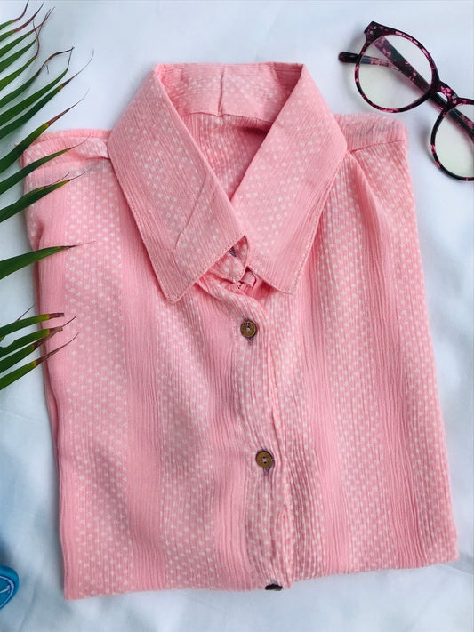 Pink & White Printed Shirt