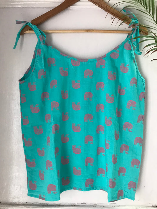 Bird Printed Spaghetti Top