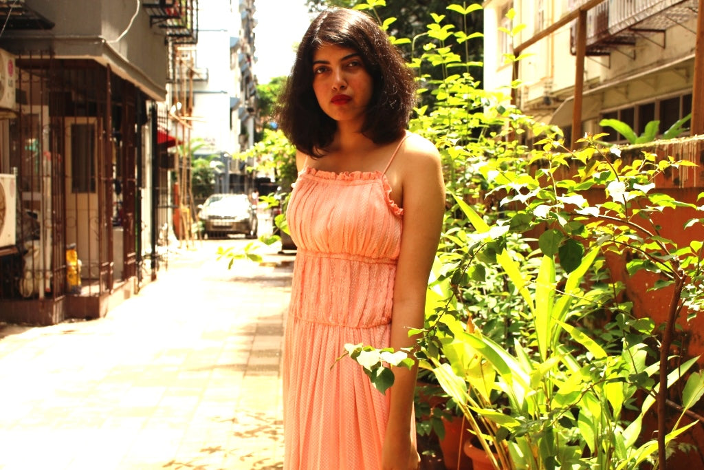 Peach Noodle Strap Maxi