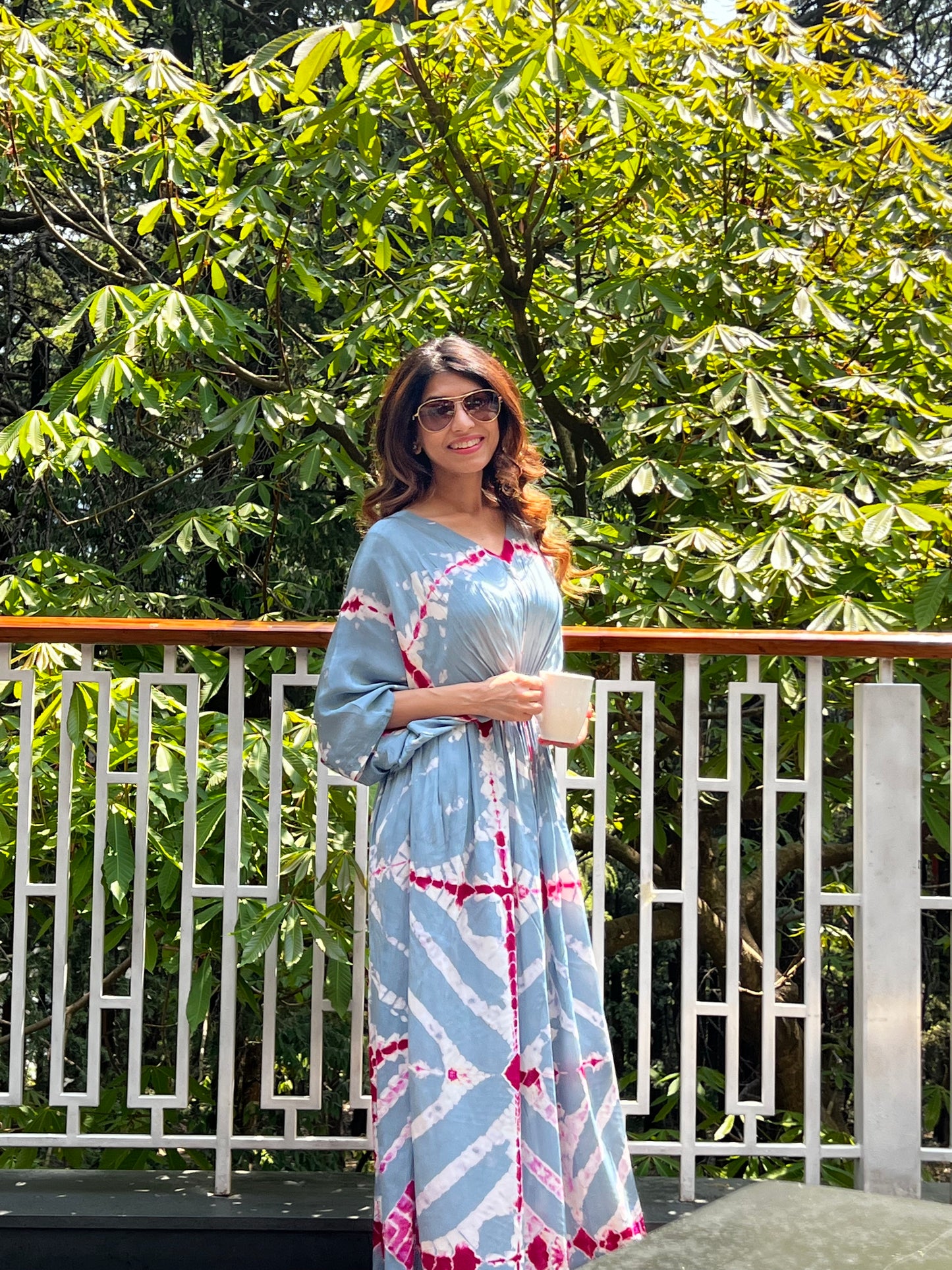 Swati Bhargava in Shibori Kaftan Gown