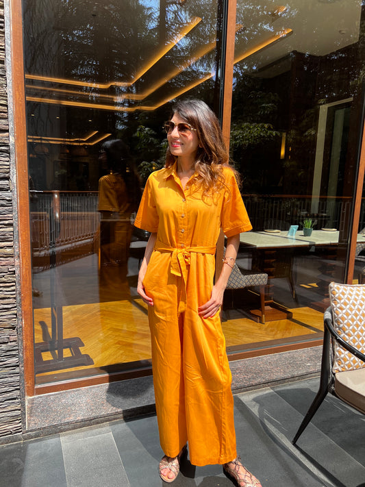 Swati Bhargava in Marigold Jumpsuit