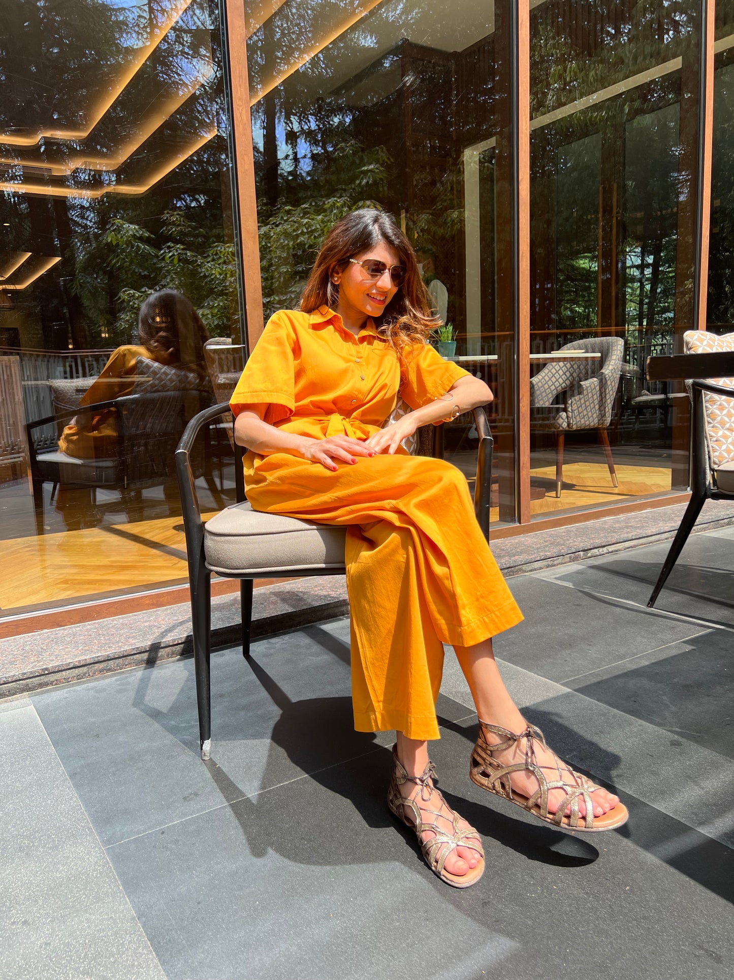 Swati Bhargava in Marigold Jumpsuit