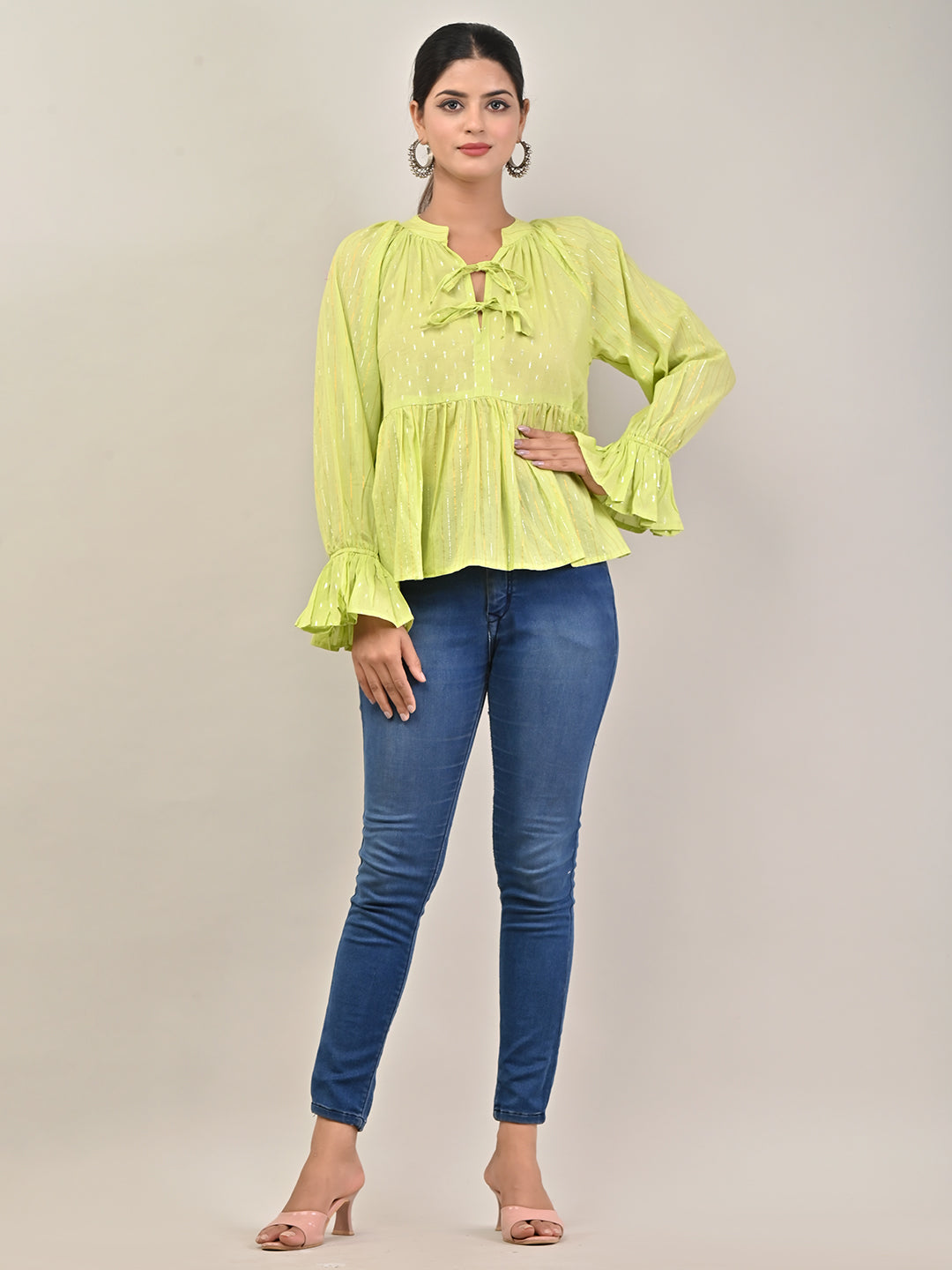 Hariyali Peplum Top