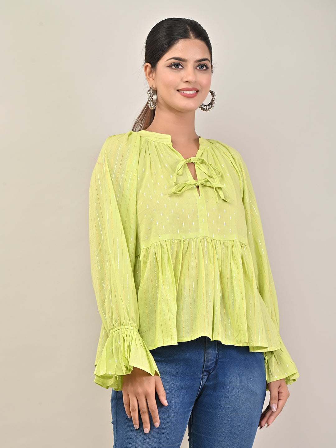 Hariyali Peplum Top