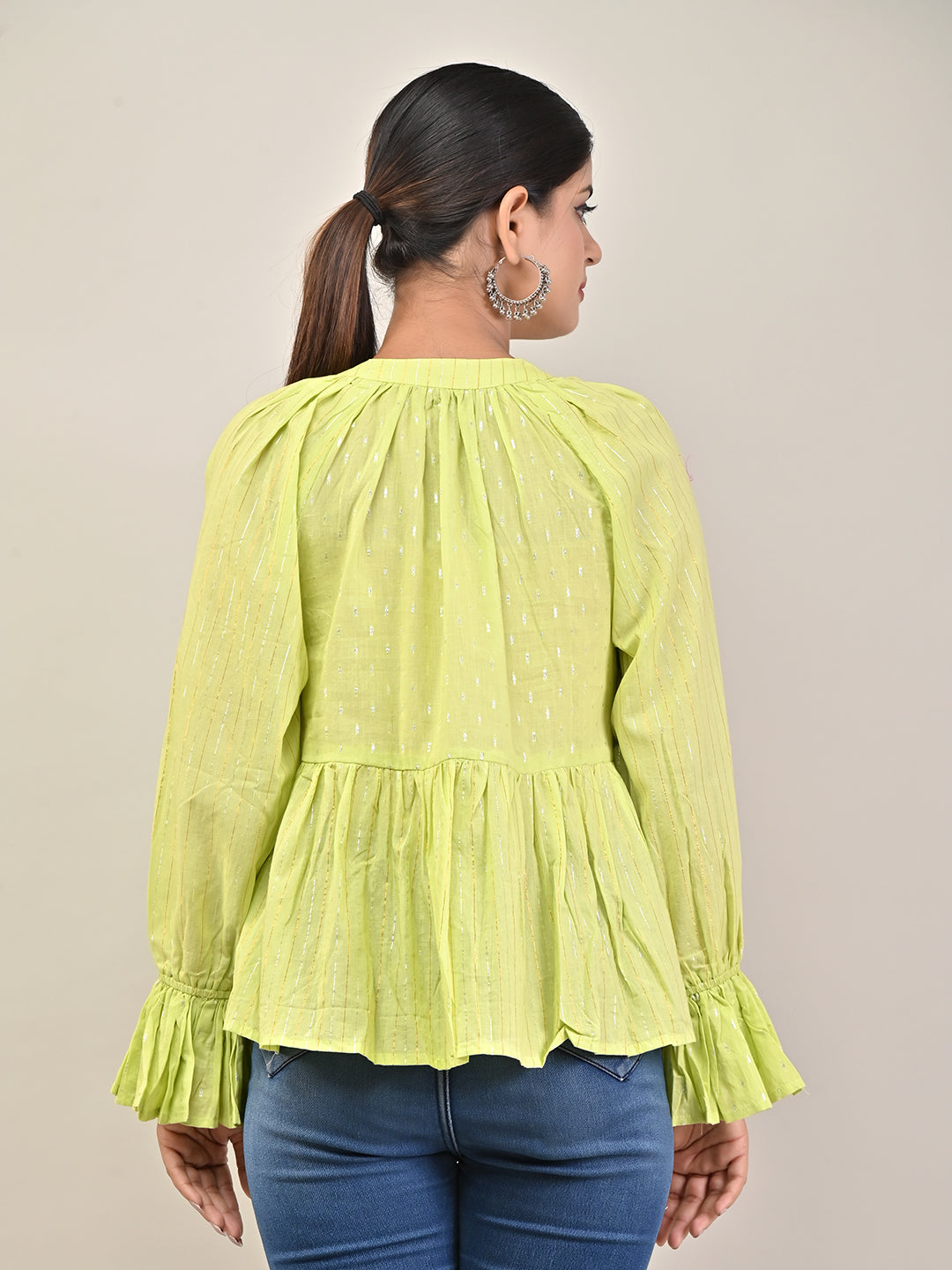 Hariyali Peplum Top