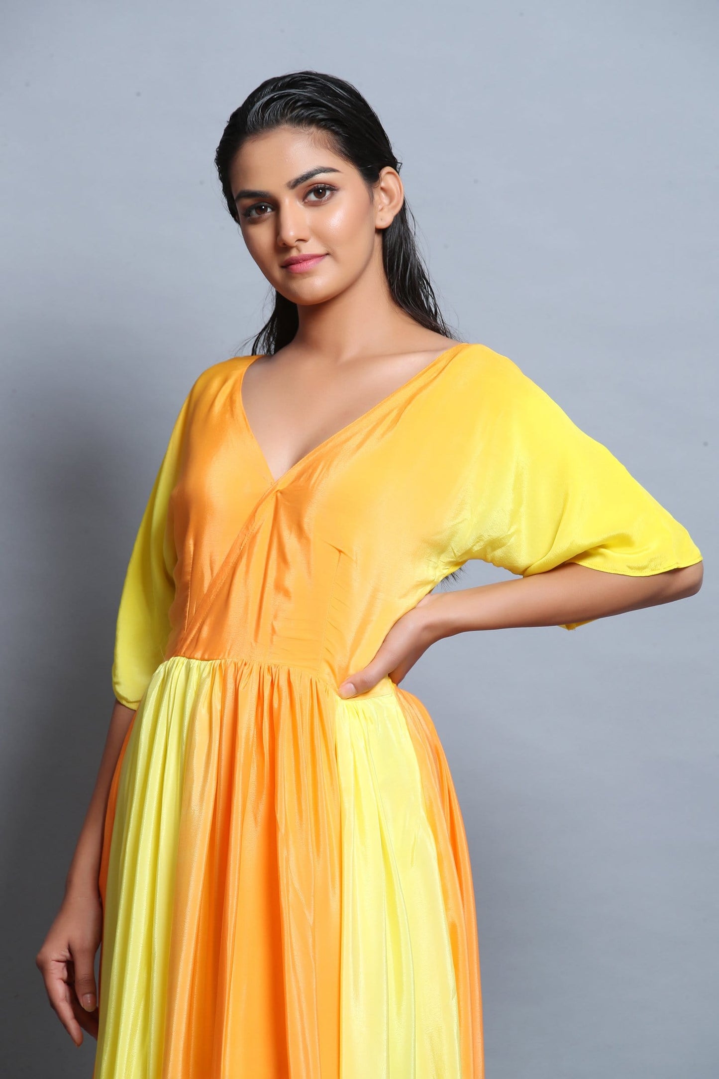 Yellow Box Dyed Cocktail Gown