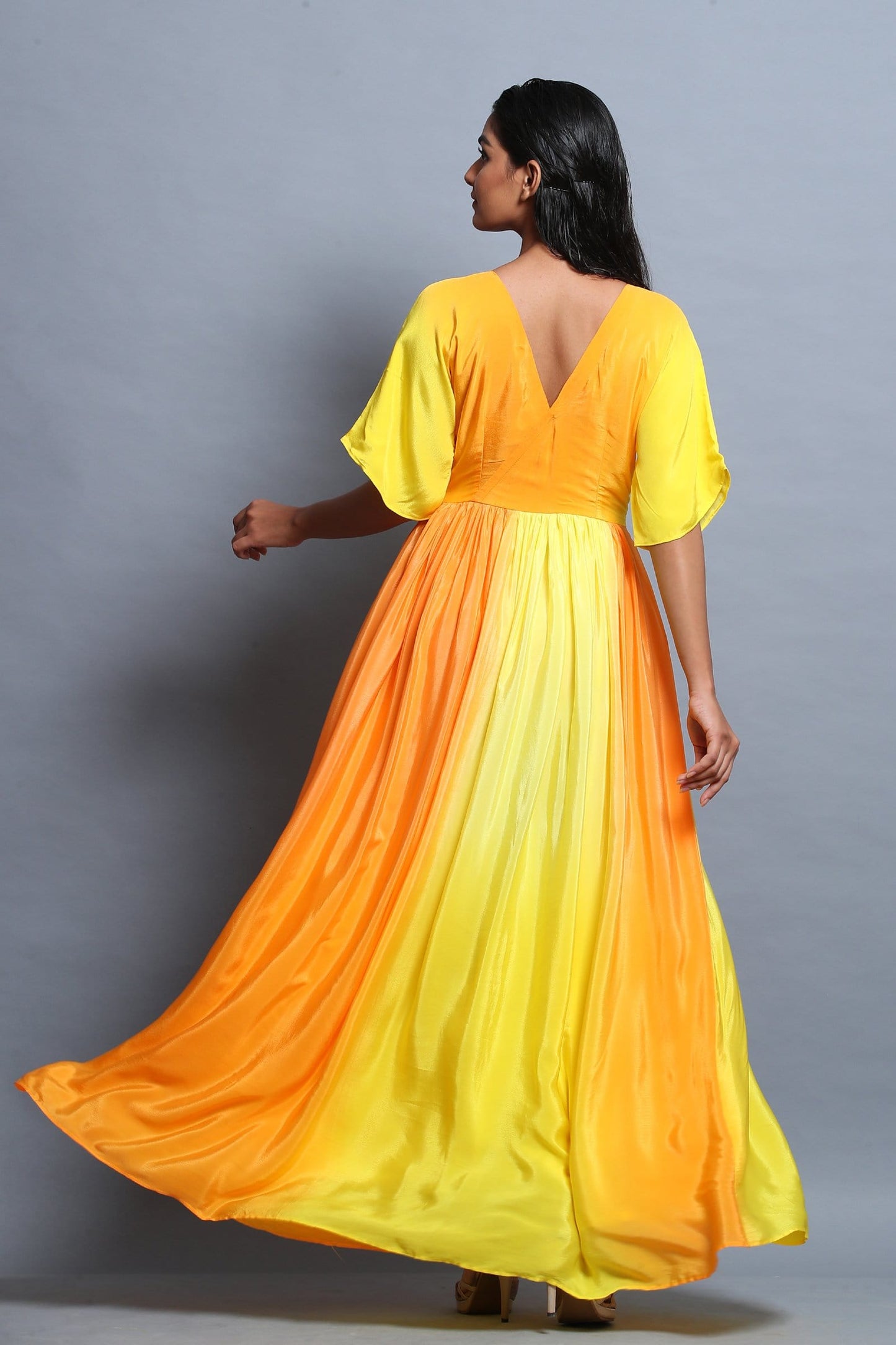 Yellow Box Dyed Cocktail Gown