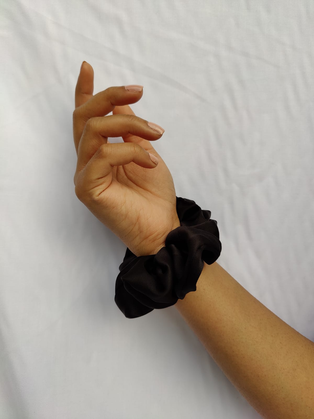 Black Satin Scrunchies