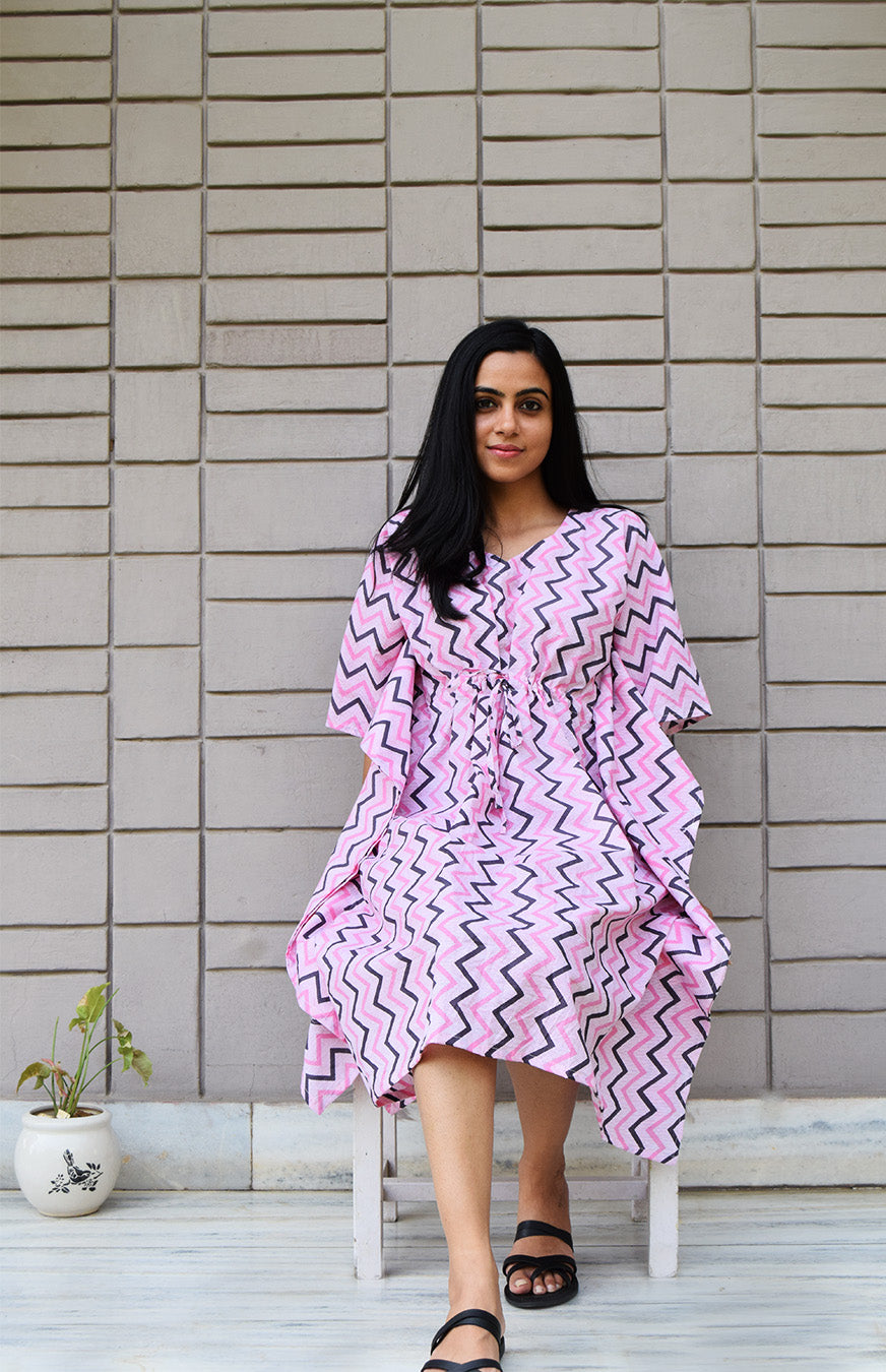 Pink Chevron Kaftan