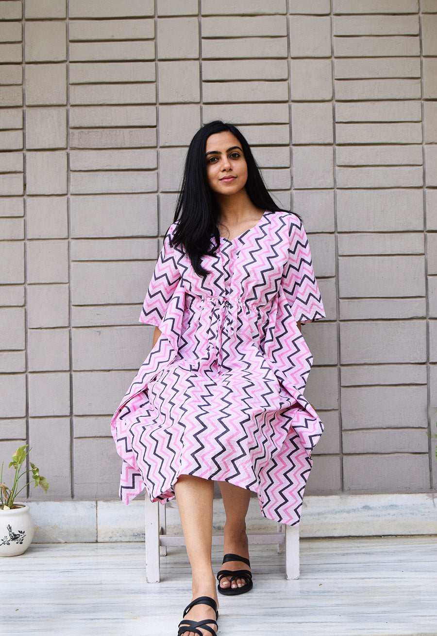 Pink Chevron Kaftan