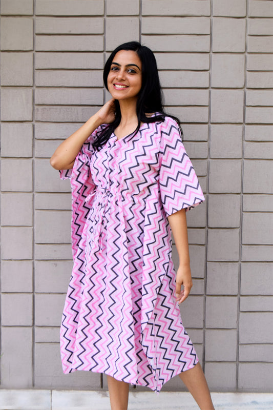 Pink Chevron Kaftan